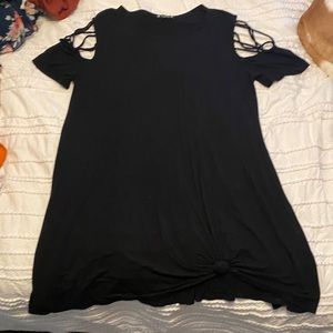 Black dress with cage sleeve